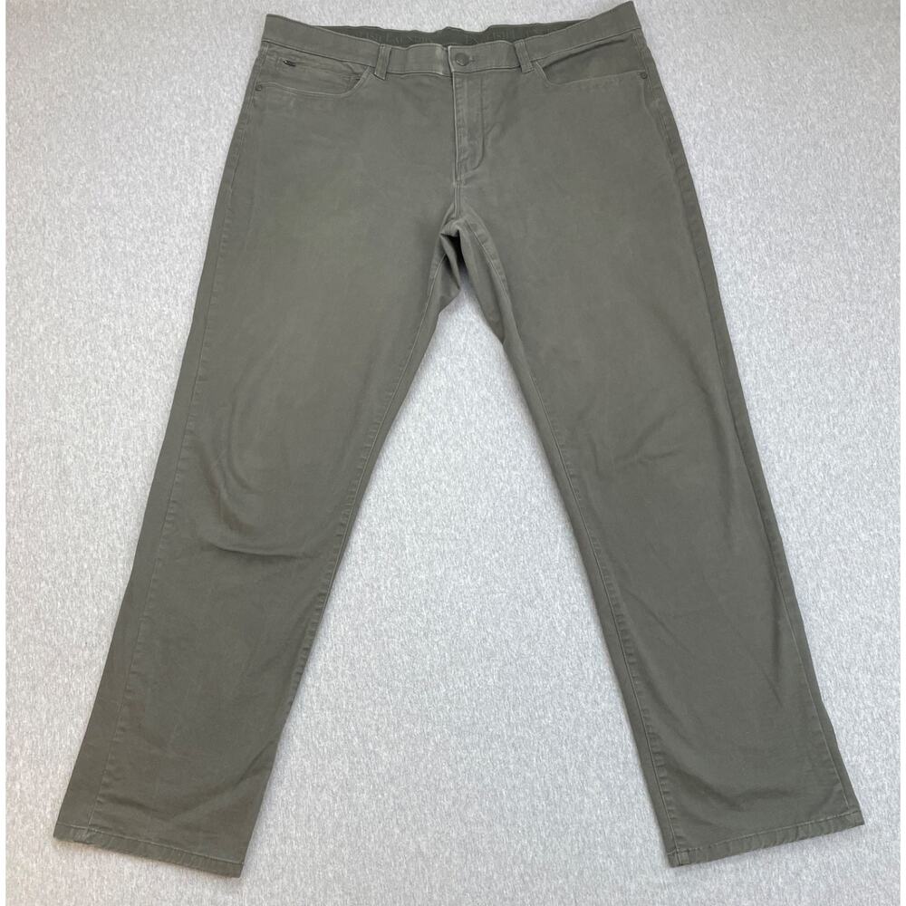 English Laundry Pants Men 38 x 34 Green Cotton Blend Stretch Flat Front Straight